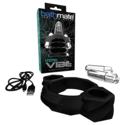 Bathmate - inel vibrator hidroterapie - vibrații intense - silicon negru