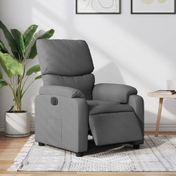 Fotoliu rabatabil electric, gri închis, material textil GartenMobel Dekor