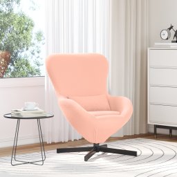 Fotoliu Ovoid Roz din material asemanator lanii GartenMobel Dekor