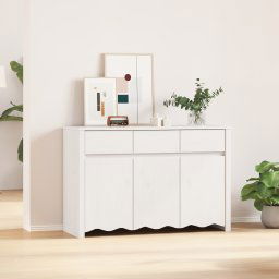 Bufet "DRAMMEN" Alb 114x43x75,5 cm Lemn Masiv Pin GartenMobel Dekor