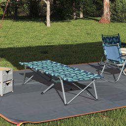 Pat pliabil pentru camping cu geanta de transport model de frunze 600D Oxford GartenMobel Dekor
