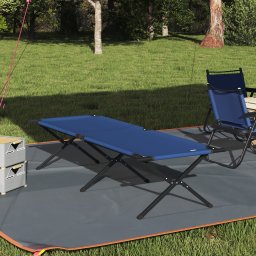 Pat pliabil pentru soare cu geanta de transport Albastru 600D Oxford Fabric GartenMobel Dekor