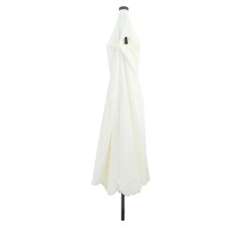 Umbrela de gradina cu LED-uri, dimensiuni 395x245 cm, Alb nisipos GartenMobel Dekor