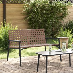 Banca de Gradina Negru 113x79x75 cm Ratan Poli GartenMobel Dekor