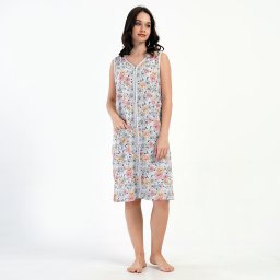Halat Damă cu Fermoar Mărimi Mari Vienetta, Model 'Spring Time' Confort Natural și Eleganță Florală