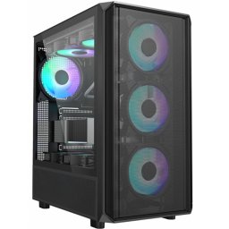 Carcasa gaming Serioux Vanguard, fara sursa, tip middle tower, capac superior cu filtru magnetic de praf, panoul lateral: sticla securizata, sasiu: SPCC 0.5T, USB2.0x2+HD Audio, USB 3.0 x1, porturi rezervate pentru ventilator:, față: 3 x ventilatoare fix