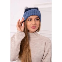 Kesi Cap with fleece Bojana K265 navy blue+turquoise+dark grey