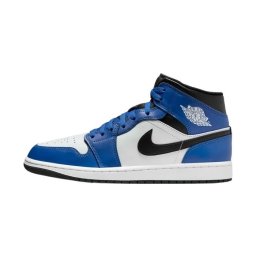 Pantofi barbati, Air Jordan 1 Mid, DQ8426-402-Albastru, sport, piele naturala, cu talpa joasa, albastru (Marime: 40)