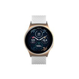 Smartwatch Moto Watch 120, 1.43", rezistent la stropi, pentru femei si barbat, Roz-Auriu