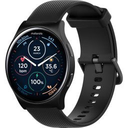 Smartwatch Moto Watch 120, 1.43 inch, rezistent la stropi, pentru barbati si femei, Negru