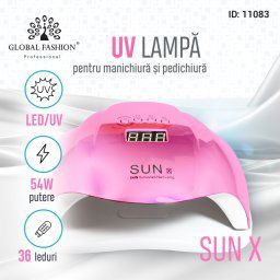 Lampa de unghii LED/UV, Sun-X, 54W, Roz