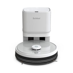 Robot de Aspirare Schbot F1 Pitbox cu Statie de Golire si Incarcare Automata, Aspirator Robot 3 in 1: aspirare, spalare podele, curatare uscata si umeda, Autonomie 55 - 110 minute, Alb