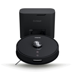 Robot de Aspirare Schbot F2 Pitbox Pro cu Statie de Golire si Incarcare Automata, Aspirator Robot 3 in 1: Aspirare, spalare podele, curatare uscata si umeda, Autonomie pana la 170 minute, Incarcare si