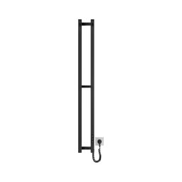 Radiator de baie HF SLIM 80W/230V 117x14 cm negru cu margini drepte IP44