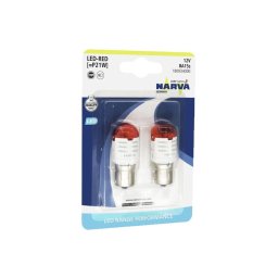 SET 2x bec LED auto Narva 18093RPNVAB2 P21W BA15s/1,75W/12V roșu