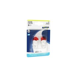 SET 2x bec LED auto Narva 18100RPNVAB2 W21W W3x16d/1,75W/12V roșu