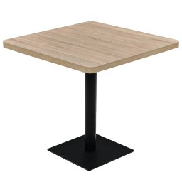 Masa bistro, MDF si otel, patrata, 80x80x75 cm, culoare stejar GartenMobel Dekor