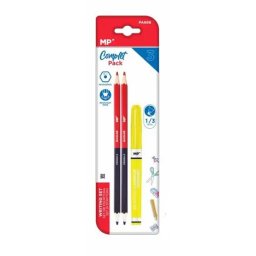 Set 2 creioane Main Paper, 2 capete rosu/albastru, textmarker varf tesit 1-3 mm, blister