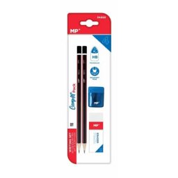 Set 2 creioane Main Paper, HB, radiera, ascutitoare cu container, blister
