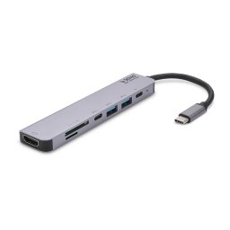 SAVIO AK-47 MULTIFUNCTIONAL USB Type C 7IN1 HUB HDMI, SD & TF CARD, USB 3.0, USB 3.0 Type C Grey