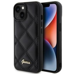 Husa iPhone 15 6.1" negru husă rigidă Quilted Metal Logo