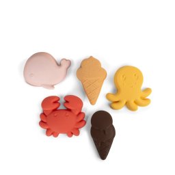 FILIBABBA Silicone Sand Toys Peach Mix jucărie pentru apă 5 buc