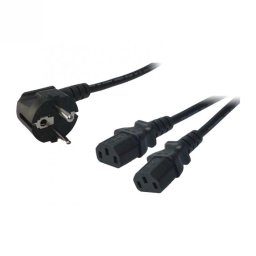 Cablu alimentare Schuko la 2 x C13 1.7m Negru, Logilink CP101