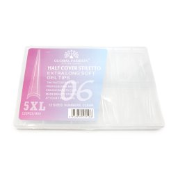 Set 120 bucati tipsuri dizolvabile, 12 marimi, 5XL extra-lung, stiletto la vârf, Nr. 06