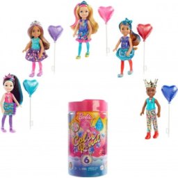 Barbie Chelsea Color Reveal cu 6 surprize si accesoriul cu baloane GTT26 10CM