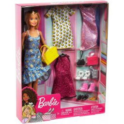 Barbie Fashion Floral set papusa cu rochii si accesorii GDJ40