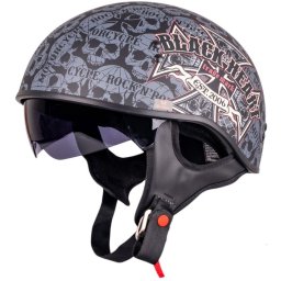 Casca moto W-Tec V535 Black Heart Cross Skull
