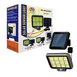 Proiector solar 288LED 50W senzor de miscare HS 8022 telecomanda 3 moduri de iluminare 12 casete