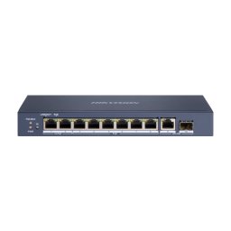 Switch 8 x RJ45 Gigabit PoE 802.3at af bt, 1 x RJ45 Gigabit Uplink, 1 x SFP Gigabit - HIKVISION DS-3E0510HP-E