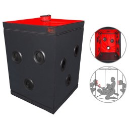 Secretdome - cabină de sex BDSM cu orificii (negru)