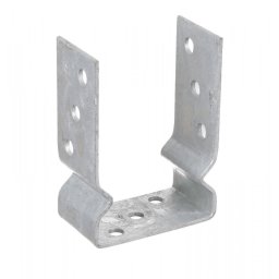 Papuc reazam metalic tip U cu nervura, model 81X, otel zincat, g=4.0 mm, pentru stalpi din lemn de 80 100 120 140 mm (Dimensiuni: 120x60x150x4 mm)