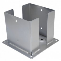 Camasuiala metalica aplicata, model PSPD, otel zincat, 150x220x200x3.0 mm, pentru stalpi din lemn model (Dimensiuni: 150x220x200x3 mm)