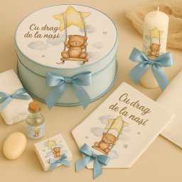 Trusou botez personalizat Teddy and Star