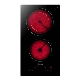 Plita incorporabila STARCREST SEH-30P2, Vitroceramica, 2 zone de gatit, 9 trepte de putere, 3200 W, Slider Touch control, Timer, Sticla Neagra