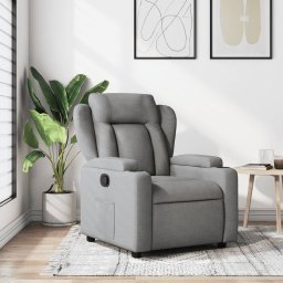 Fotoliu rabatabil, gri deschis, material textil GartenMobel Dekor