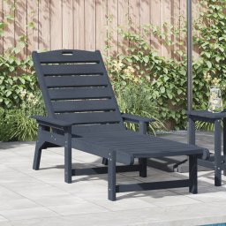 Sezlong Bleumarin 53x162x98.5 cm HDPE GartenMobel Dekor