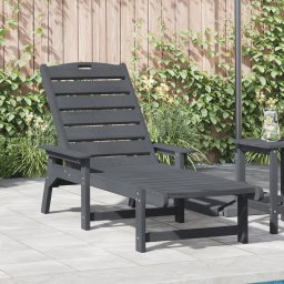 Sezlong Gri deschis 53x162x98.5 cm HDPE GartenMobel Dekor