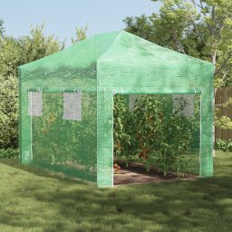 Sera tip tunel cu cadru pliabil Verde 410x280x315 cm Metal GartenMobel Dekor