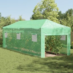 Sera cu Cadru Pliant Verde 870x290x315 cm Otel GartenMobel Dekor