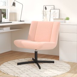 Scaun Accent Roz Baby Poliester, Otel Standard Rotativ GartenMobel Dekor