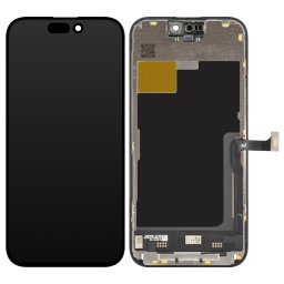 Piese si componente Display cu Touchscreen JK pentru Apple iPhone 15 Pro, cu Rama, Versiune LCD In-Cell, Negru