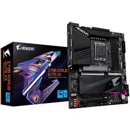 GIGABYTE Mainboard Desktop Z790 AORUS ELITE AX (LGA1700, 4x DDR5 max. 128GB, 1x PCI-E 5.0 x16x16, 2x PCI-E x16x4, 3x M.2 4.0, 6x SATA, 1x USB Type-C 3.2 Gen2x2, 2x USB 3.2, 3x USB 3.1, 4x USB2.0, 1xDP, 1xHDMI, 2.5GbE LAN, Wi-Fi 6E AX211, ATX, Retail)