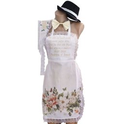 Set dezgătit mire și mireasa 4 piese, model floral cu broderie crem Personalizat, palarie cu mesaj - ODIS506001