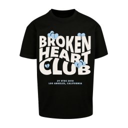 2Y Studios Tricou 'Broken Heart Club' albastru pastel / negru / alb