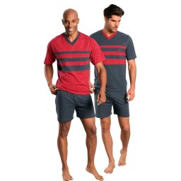LE JOGGER Pijama scurtă gri închis / roșu