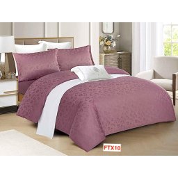 Lenjerie de pat Jacquard Lux, 4 piese, cearceaf cu elastic, cod FTX10